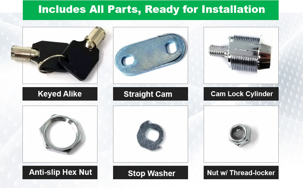 Tubular Cam Locks 5/8" - Non Retaining (Keyed Alike)