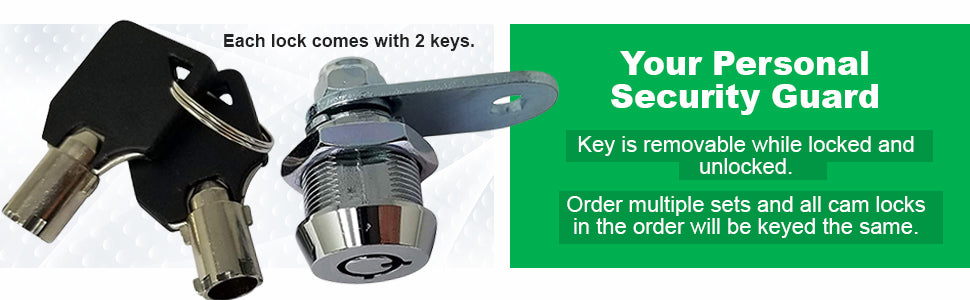 Tubular Cam Locks 5/8" - Non Retaining (Keyed Alike)