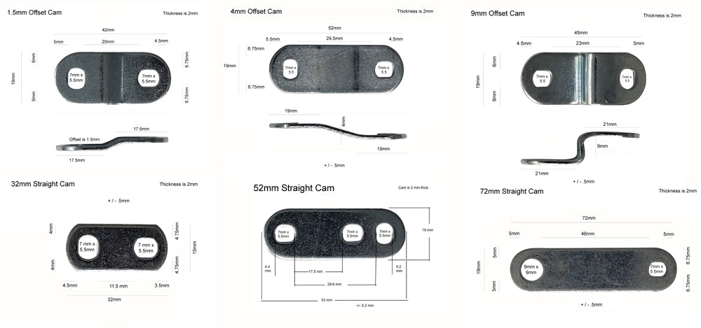 Cam 15 pack - Write size needed in "Special instructions for seller"