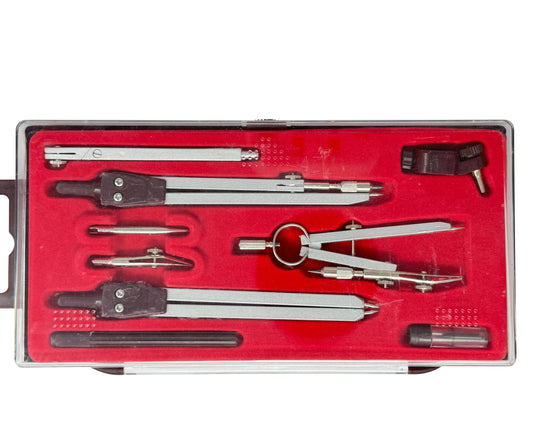 Bild Geometry Math Compass Set - Triple Metal Compass set with case