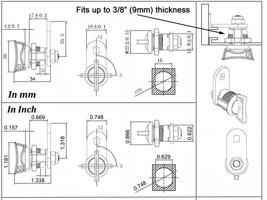 Thumb Cam Lock 5/8"